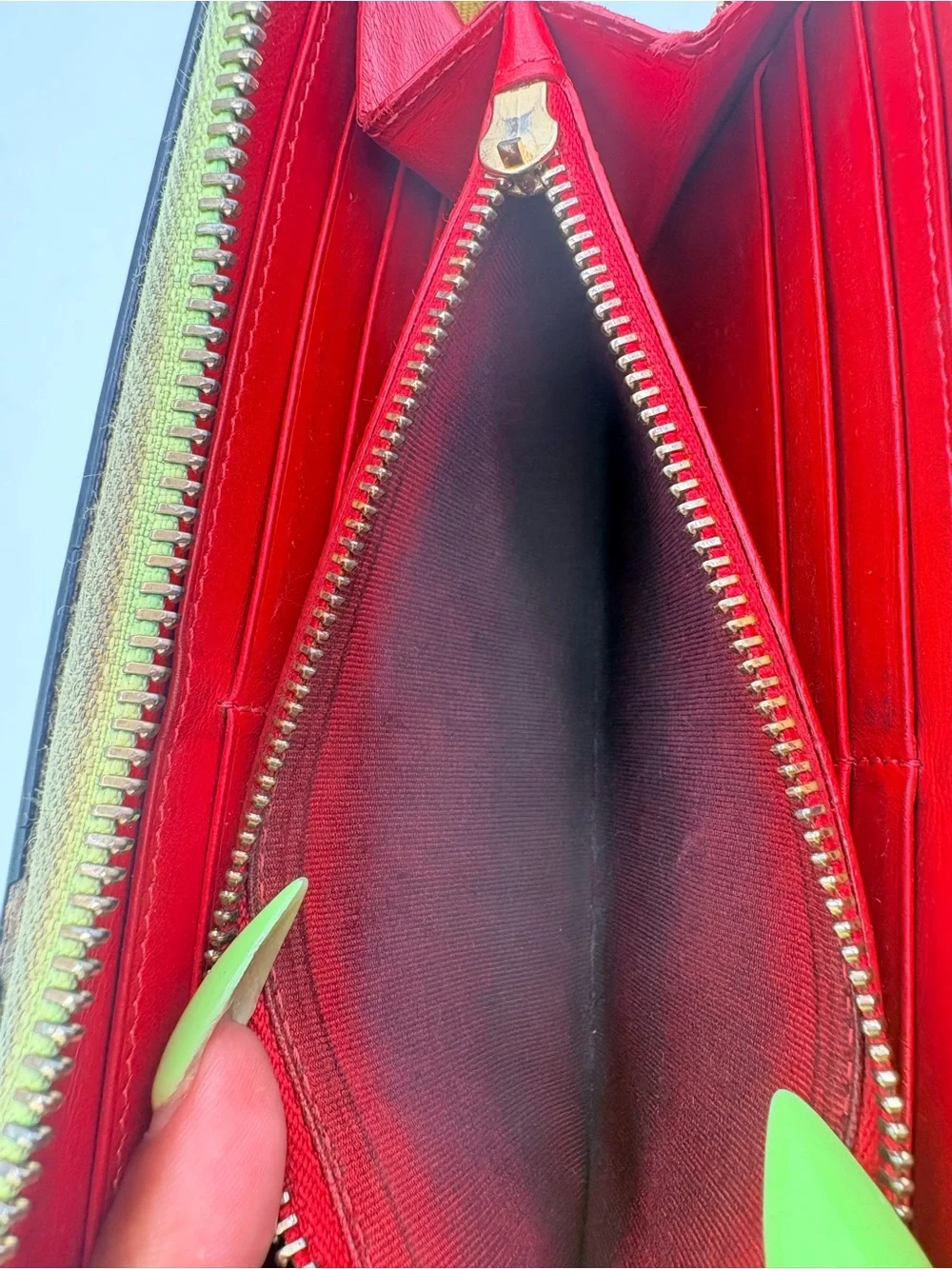 Christian Louboutin neon wallet